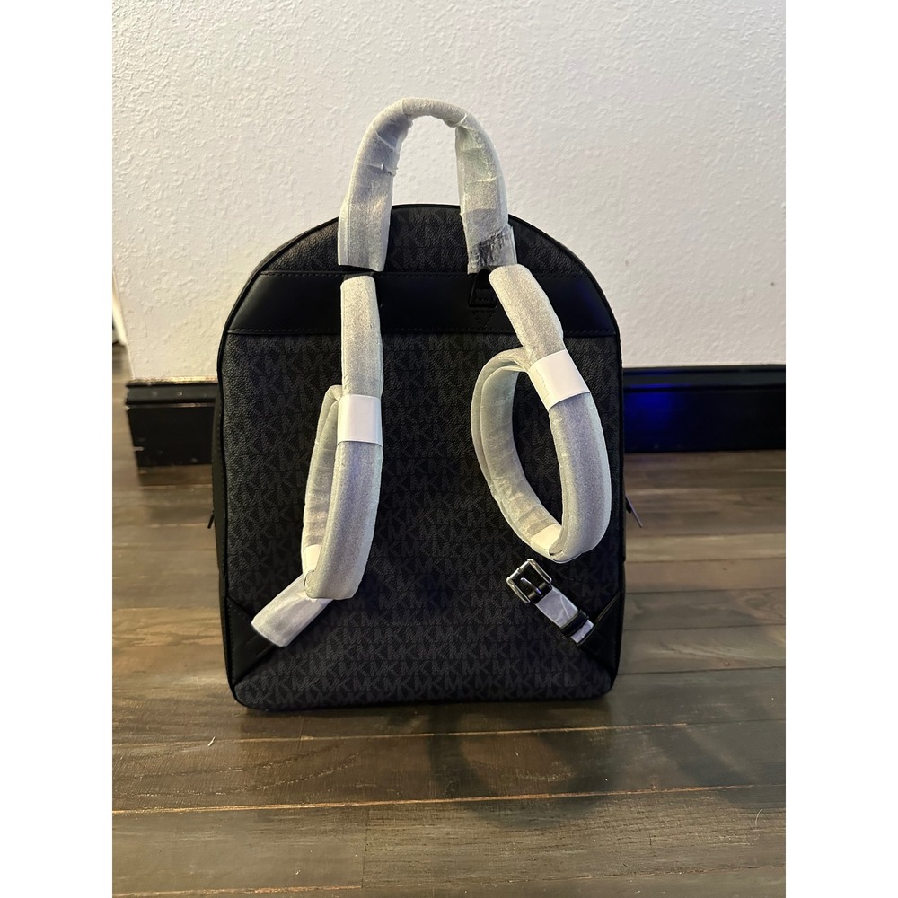 Michael Kors Jaycee Large Zip Pocket Backpack Black Signature 35S2S8TB7B NEW - Picture 5 of 8